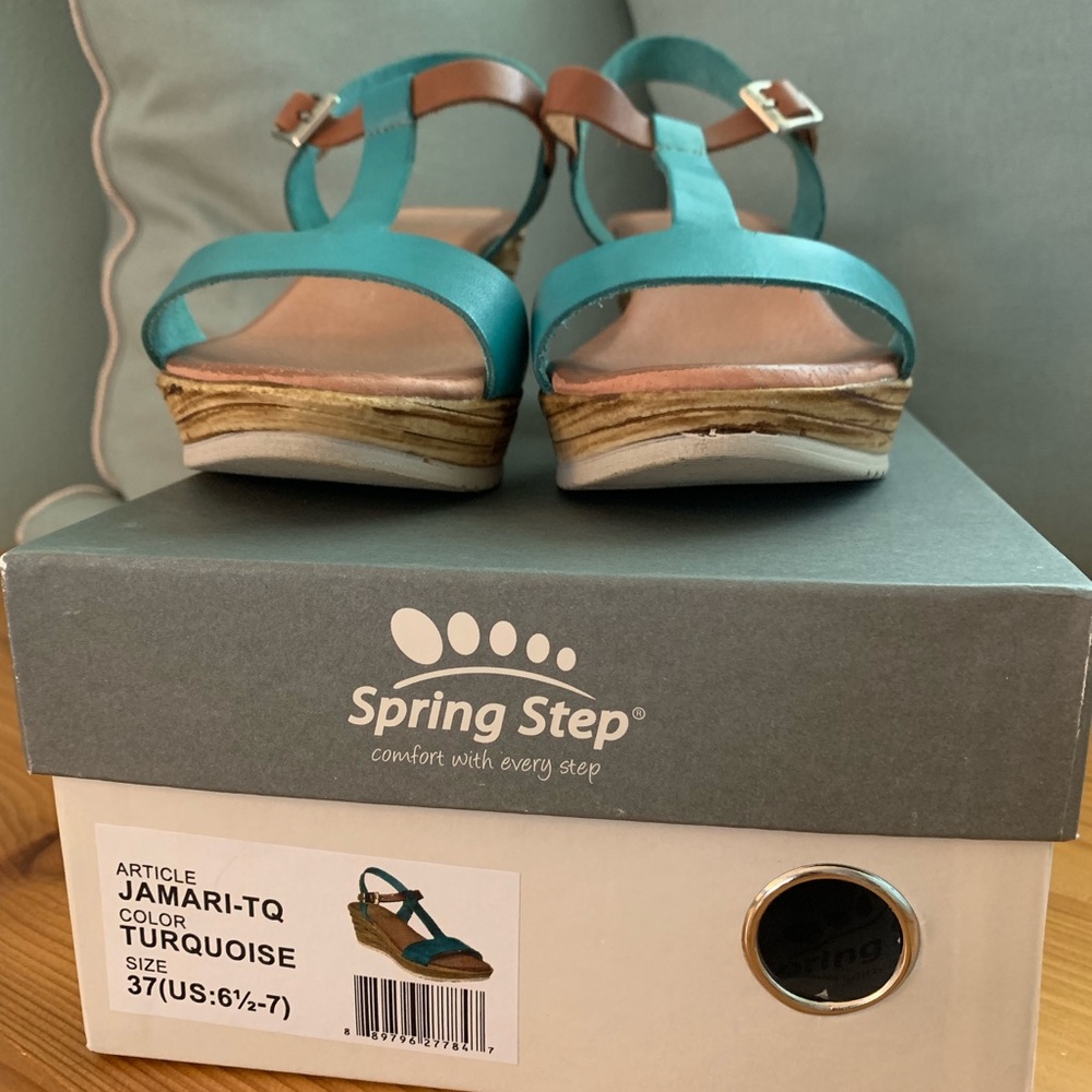 Spring Step T Strap Sandal turquoise - Picture 2 of 6